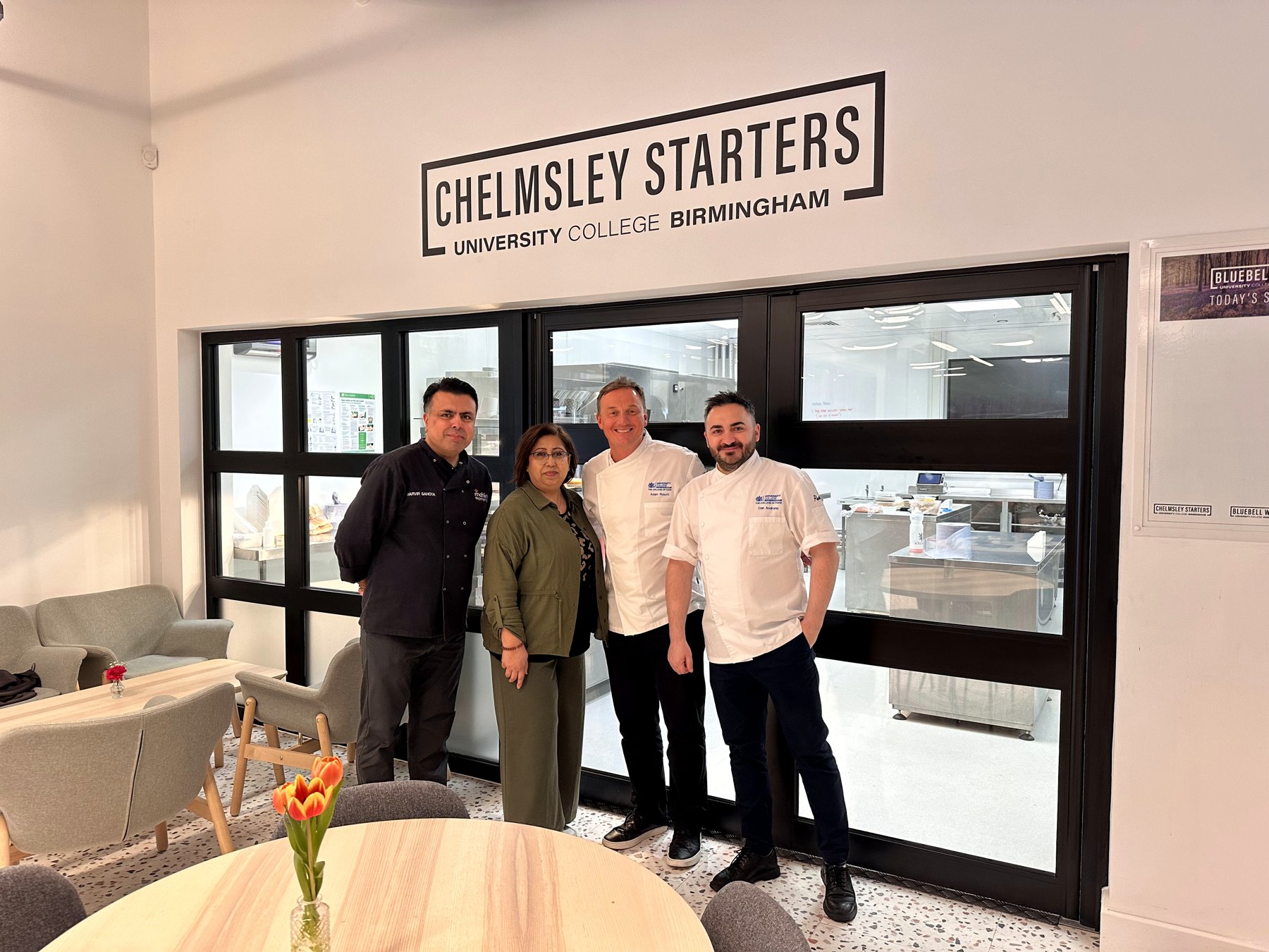 Mahirs and University College Birmingham chefs at Chelmsley Starters, Bluebell Wood